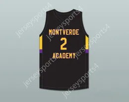 Jóvenes/niños personalizados Nay Mens Jalen Duren 2 Montverde Academy Eagles Black Basketball Jersey 2 Top Stitched S-6XL