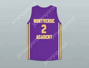 Custom Nay Mens Youth / Kids Jalen Duren 2 Montverde Academy Eagles Purple Basketball Jersey 1 Top cousé S-6XL