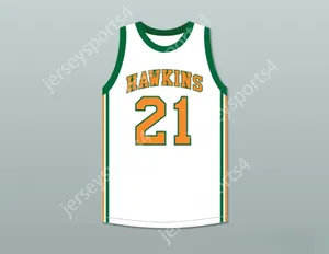 Custom Nay Mens Youth / Kids Jason Carver 21 Hawkins High School Tigers White Basketball Jersey 1 Top cousé S-6XL