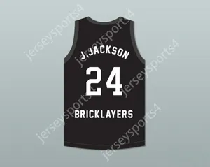 Custom Nay Mens Youth / Kids Jim Jackson 24 Bricklayers Basketball Jersey 3rd Annual Rock N 'Jock B-Ball Jam 1993 Top cousé S-6XL