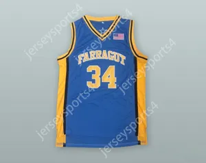 Custom Nay Mens Youth / Kids Kevin Garnett 34 Farragut Career Academy Blue Basketball Jersey Top cousé S-6XL