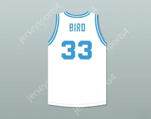 Custom nay mens Youth / Kids Larry Bird 33 Twitter White Basketball Jersey Top cousé S-6XL