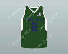 Aangepaste nee heren Jeugd/Kinderen Lonzo Ball 2 Chino Hills Huskies Green Basketball Jersey met Patch Top gestikt S-6XL