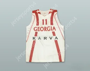 Custom Nay Mens Jeugd/Kinderen Manuchar MarkoishVili 11 Georgia White Basketball Jersey Top gestikt S-6XL