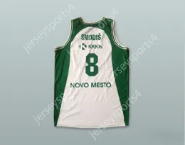 Nay para hombre personalizado/niños Matjaz Smodis 8 KK Krka Novo Mesto Eslovenia Baloncesto blanco Jersey Top Singed S-6XL