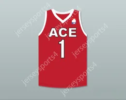 Aangepaste nee heren Jeugd/kinderen MR.Beast 1 Ace Family Charity Red Basketball Jersey Top gestikt S-6XL