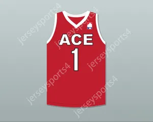 Custom nay mens Youth / Kids MR.Beast 1 Ace Family Charity Jersey Basketball Red Top cousu S-6XL