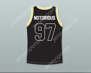 Custom nay mens Youth / Kids Notorious B.I.G.97 Bad Boy Black Basketball Jersey avec Patch Top Stitted S-6XL
