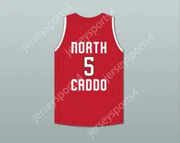 Custom Nay Mens Jeugd/Kinderen Robert Williams III 5 North Caddo High School Titans Red Basketball Jersey 1 Top gestikte S-6XL