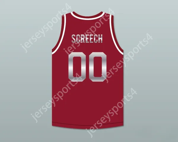 Jóvenes/niños personalizados para hombres salvados por Bell Screech 00 Bayside Tigers Maron Basketball Jersey incluye Tiger Patch Top cosido S-6XL