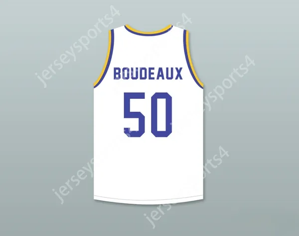Custom nay mens Youth / Kids Shaq Neon Boudeaux 50 Western University White Basketball Jersey avec Blue Chips Patch Top cousue S-6XL