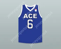 Jóvenes personalizados para hombres/niños Tarzann 6 Ace Family Charity Blue Basketball Jersey Top cosido S-6XL