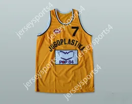 Custom Nay Mens Youth / Kids Toni Kukoc 7 Jugoplastika Split Basketball Jersey Top cousé S-6XL