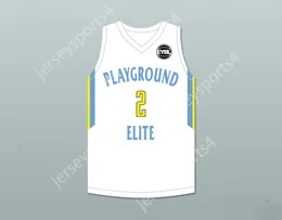 Custom Nay Mens Jeugd/Kinderen Tyler Herro 2 Playground Elite Aau White Basketball Jersey met Patch Top gestikte S-6XL