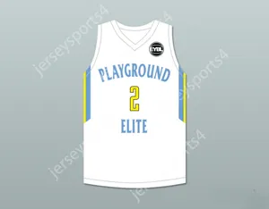 Custom Nay Mens Youth / Kids Tyler Herro 2 Playground Elite AAU White Basketball Jersey avec Patch Top cousé S-6XL