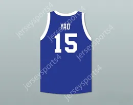 Custom nay mens Youth / Kids Yao Ming 15 Shanghai Sharks China Basketball Jersey avec CBA Patch Top cousé S-6XL