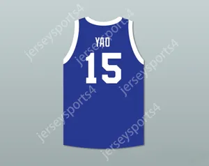 Jóvenes personalizados para hombres jóvenes/niños yao Ming 15 Shanghai Sharks Jersey de baloncesto de China con CBA Patch Top cosido S-6XL