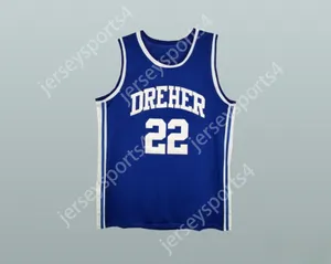 Custom Nay Nom Mens Youth / Kids Alex English 22 Dreher High School Blue Devils Basketball Jersey Top cousé S-6XL