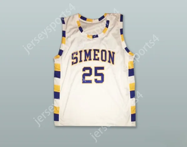 Nom nay personnalisé Mens Youth / Kids Ben Wilson 25 Simeon Career Academy Wolverines White Basketball Jersey Top cousé S-6XL