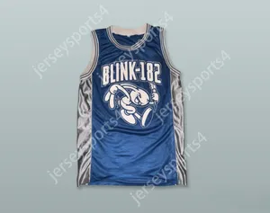 Aangepaste nee naam heren jeugd/kinderen knipper 182 blauwe basketbal jersey top gestikt s-6xl