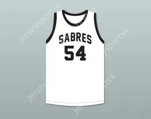 Aangepaste nee Naam Mens Jeugd/Kinderen Bobby Jones 54 South Mecklenburg High School Sabres White Basketball Jersey Top gestikt S-6XL