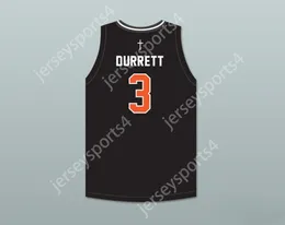 Nombre personalizado Nay Mens Youth/Kids Brandon Durrett 3 Bishop Hayes Tigers Jersey de baloncesto negro The Way Back Top Stitched S-6XL