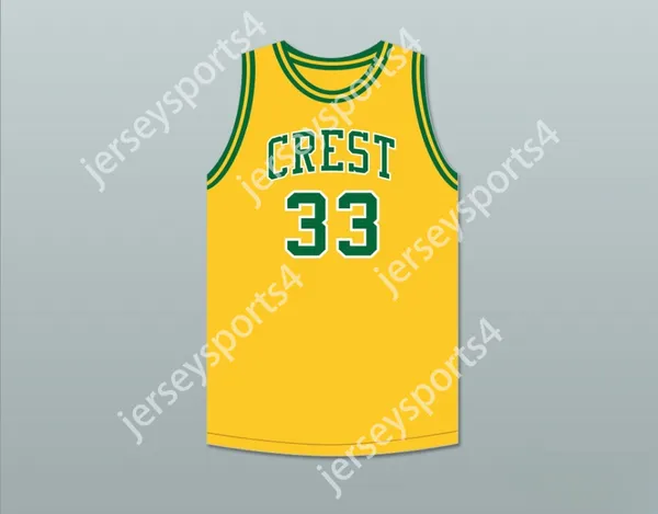 Nom nay personnalisé Mens Youth / Kids David Thompson 33 Crest High School Chargers Yellow Gold Basketball Jersey 1 Top cousé S-6XL