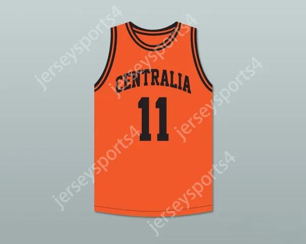 Nom et personnalités Mens Youth / Kids Detlef Schrempf 11 Centralia High School Tigers Orange Basketball Jersey 1 Top cousé S-6XL