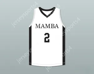 Aangepaste nee naam heren jeugd/kinderen gigi 2 mamba ballers witte basketbal jersey versie 3 gestikt s-6xl