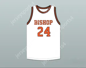 Custom Nay Name Mens Youth / Kids Jack Cunningham 24 Bishop Hayes Tigers Jersey de basket-ball blanc le chemin Back Top cousé S-6XL