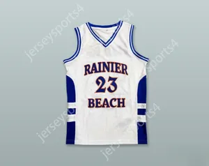 Aangepaste nee naam heren jeugd/kinderen jamal crawford 23 Rainier Beach High School Vikings witte basketbal jersey top gestikt s-6xl