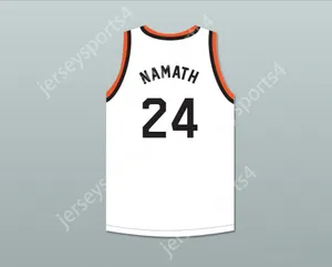 Nom nay personnalisé Mens Youth / Kids Joe Namath 24 Beaver Falls High School Tigers White Basketball Jersey 1 Top cousé S-6XL