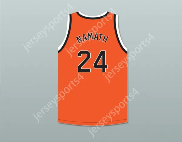 Custom Nay Name Mens Youth / Kids Joe Namath 24 Beaver Falls High School Tigers Orange Basketball Jersey 1 Top cousé S-6XL