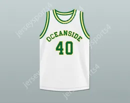 Nom nay personnalisé Mens Youth / Kids Junior SEAU 40 Oceanside High School Pirates White Basketball Jersey Top cousé S-6XL