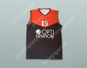 Aangepaste nee Naam Mens Jeugd/Kinderen Mickael Gelabale 15 France Black Basketball Jersey Top gestikt S-6XL