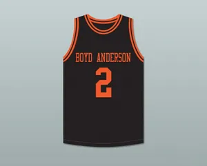 Nom nay personnalisé Mens Youth / Kids Mitch Richmond 2 Boyd H. Anderson High School Cobras Black Basketball Jersey Top cousé S-6XL