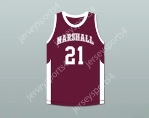 Custom Nay Nom Mens Youth / Kids Patrick Beverley 21 John Marshall Metropolitan High School Commandos Maron Basketball Jersey Top cousé S-6XL