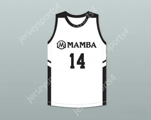 Aangepaste nee Naam Mens Jeugd/Kids Payton 14 Mamba Ballers White Basketball Jersey Versie 2 Top gestikte S-6XL