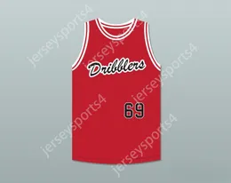 Nom nay personnalisé Mens Youth / Kids San Andreas Dribblers 69 Jersey de basket-ball rouge cousu S-6XL