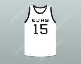 Nom nay personnalisé Mens Youth / Kids Steve Young 15 Eastern Junior High School White Basketball Jersey Top cousé S-6XL