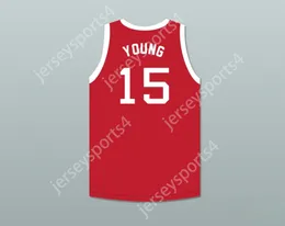 Nom nay personnalisé Mens Youth / Kids Steve Young 15 Eastern Junior High School Red Basketball Jersey Top cousé S-6XL