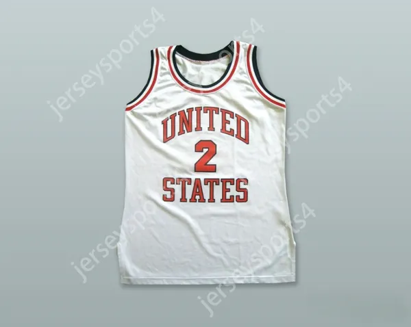 Nom nay personnalisé Mens Youth / Kids United States 2 Basketball Basketball Top cousé S-6XL