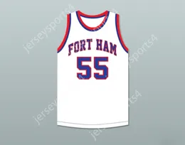 Nom nay personnalisé Jeunesse / Kids Bernard King 55 Fort Hamilton High School Tigers Basketball Jersey 2 Top cousé S-6XL