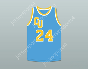 Nom nay personnalisé Jeunesse / Kids Karavas 24 Cadwallader University Blue Basketball Jersey Fast Break Top Top cousé S-6XL