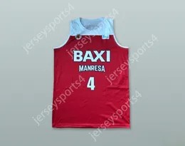 Aangepaste nee Naam Jeugd/Kinderen Siim-Sander Vene 4 Basquet Manresa Spanje Red Basketball Jersey Top gestikt S-6XL