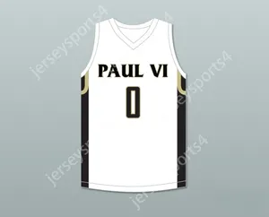 Nom nay personnalisé jeune / enfants Trevor Keels 0 Paul VI Catholic High School Panthers Jersey de basket-ball blanc 1 cousu S-6XL