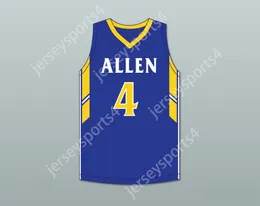 Nom de la coutume Youth / Kids Tyrese Martin 4 William Allen High School Canaries Blue Basketball Jersey 1 cousue S-6XL