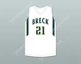 Custom nay Youth / Kids David Roddy 21 Breck School Mustangs White Basketball Jersey 2 Top cousé S-6XL
