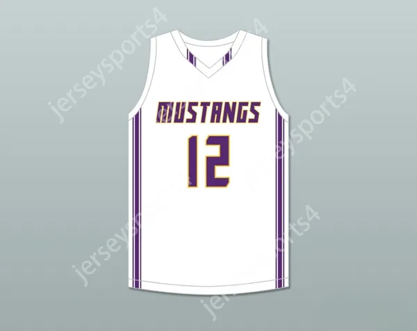 Custom nay Youth / Kids Max Christie 12 Rolling Meadows High School Mustangs White Basketball Jersey 2 Stitted S-6XL
