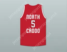 Custom Nay Youth/Kids Robert Williams III 5 North Caddo High School Titans Red Basketball Jersey 2 Top gestikte S-6XL